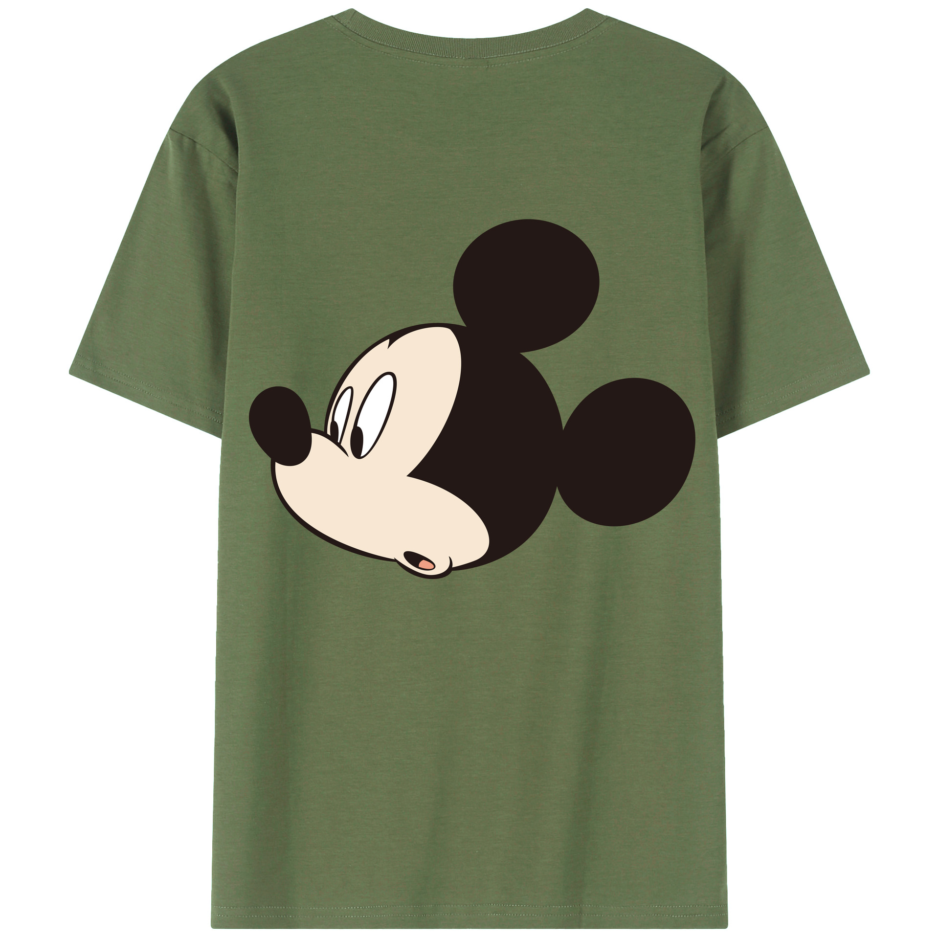 ミッキーマウス Mickey Mouse 綿100％ メンズ半袖Tシャツ（バックプリント） 通気性